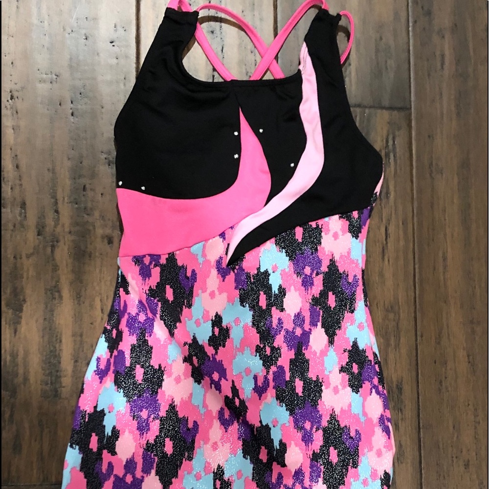 Colorful girls gymnastics leotard